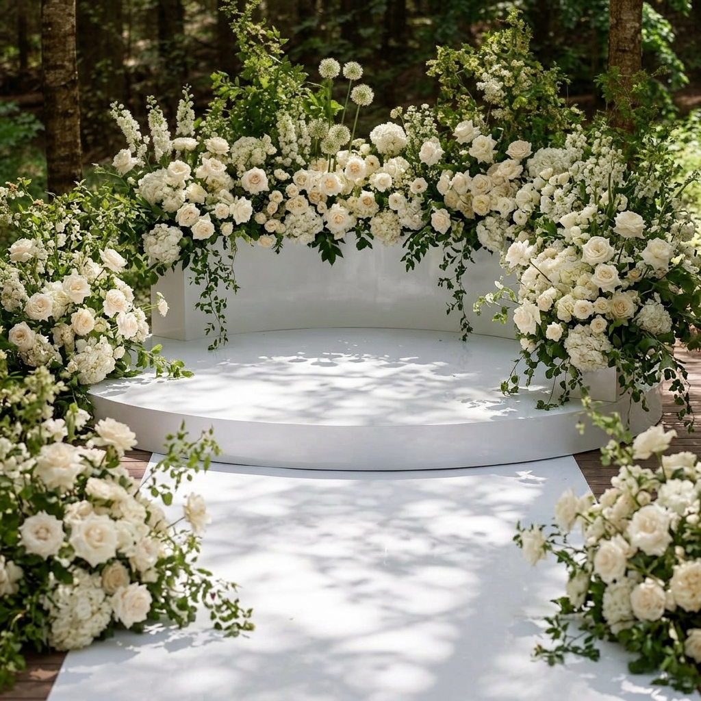 Ground Floral Arch - Half Crescent